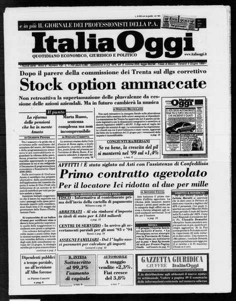 Italia oggi : quotidiano di economia finanza e politica